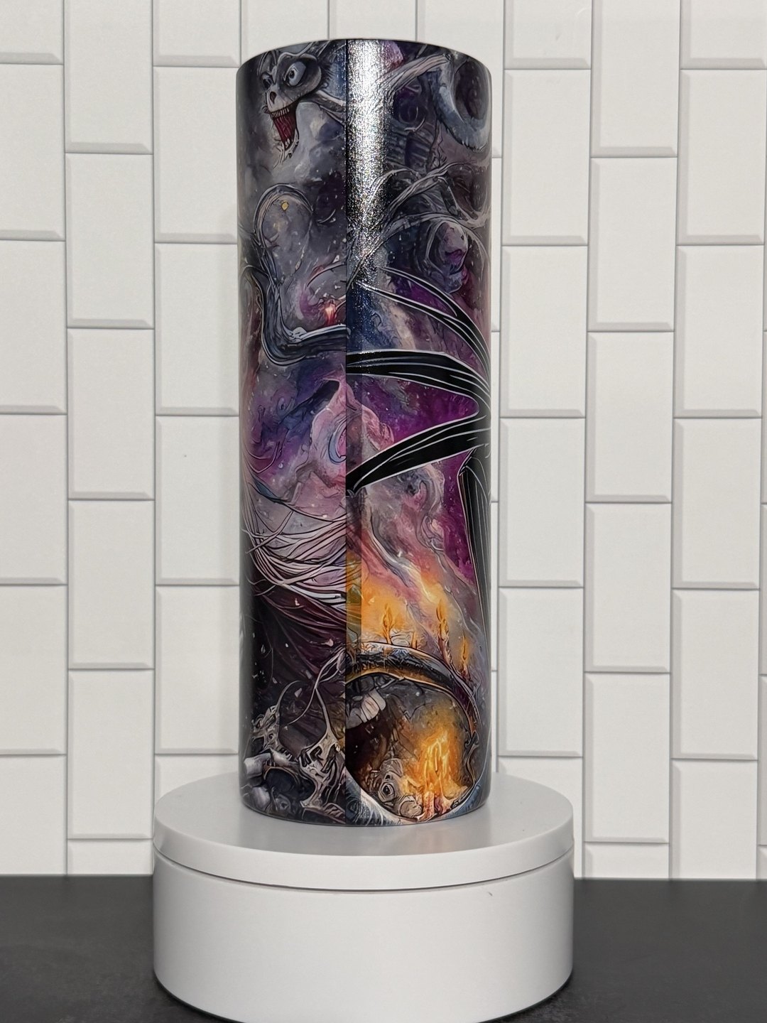 Jack Skellington and Sally character tumbler
